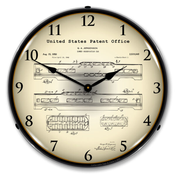 Alternative view of Railroad Domed Observation Train Car 1946 Patent