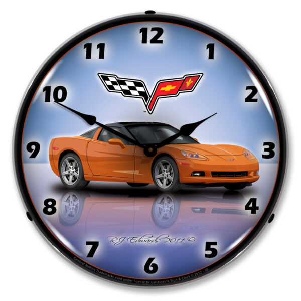 Alternative view of C6 Corvette Inferno Orange